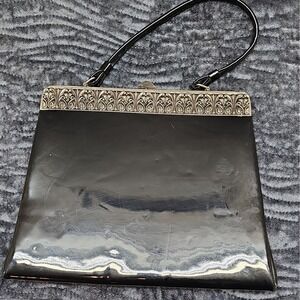 L And M Mid Century Patten Leather Handbag